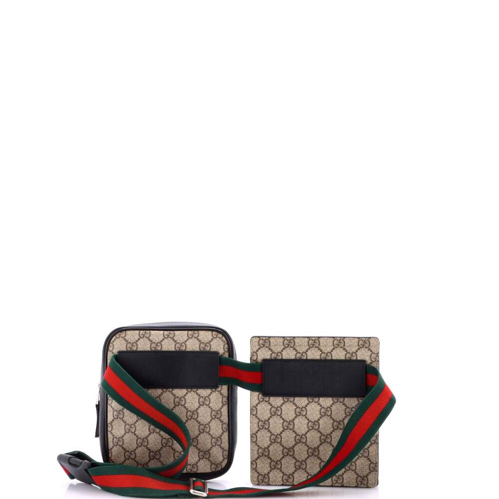 Gucci Double Web Belt Bag Gg Coated #247254G95B - Picture 3 of 7